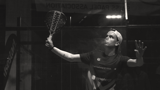 Kilian Jordan, nouveau Champion Suisse de padel, soutenu par Piguet Galland