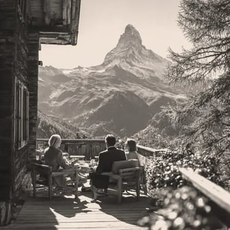 David et Maria face à la montagne