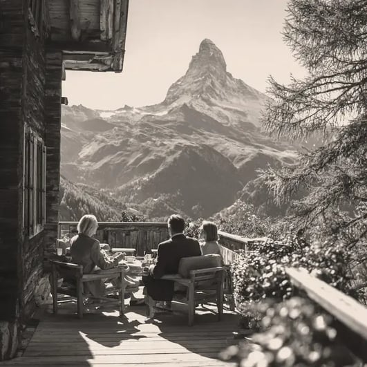 David et Maria face à la montagne